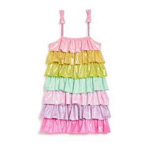 Lola and The Boys Rainbow Tiered Shimmer Dress (Toddler/Little Kid)