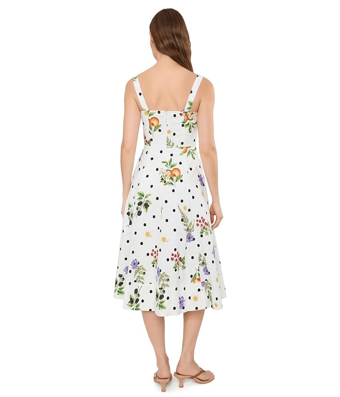 Avec Les Filles Floral Cotton Sweetheart Fit & Flare Midi Dress - Image 4