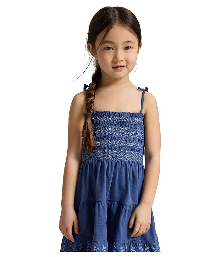Polo Ralph Lauren Kids Smocked Eyelet Cotton Jersey Dress (Toddler/Little Kid) - Image 4