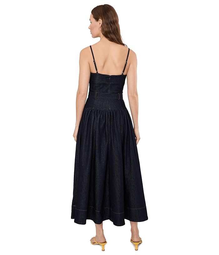 Avec Les Filles Dark Denim Drop Waist Midi Dress - Image 4