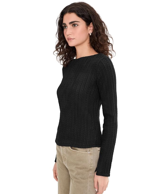 Sanctuary Long Sleeve Boatneck Textured Top - Image 3