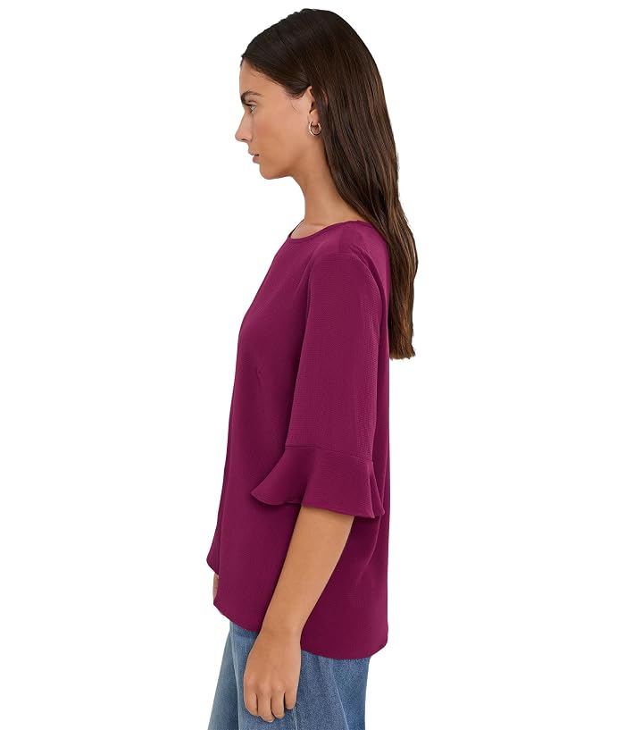CeCe Short Sleeve Ruffle Cuff Crew Neck Blouse - Image 3