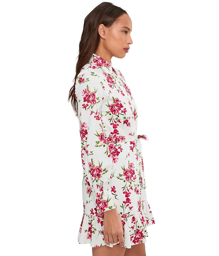 CeCe Collared Button Down Long Sleeve Ruffle Mini Dress - Image 3
