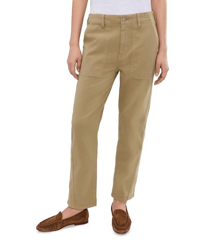 AG Jeans Analeigh Mid-Rise Utility Pants in Khaki Sand