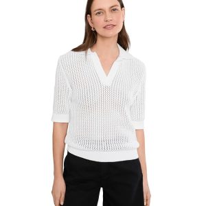 NIC+ZOE Mesh Polo Sweater