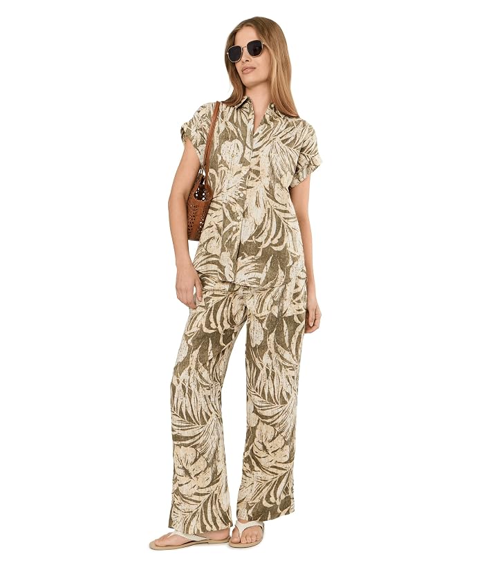 Lauren Ralph Lauren Petite Palm-Frond-Print Linen Wide-Leg Pants - Image 2