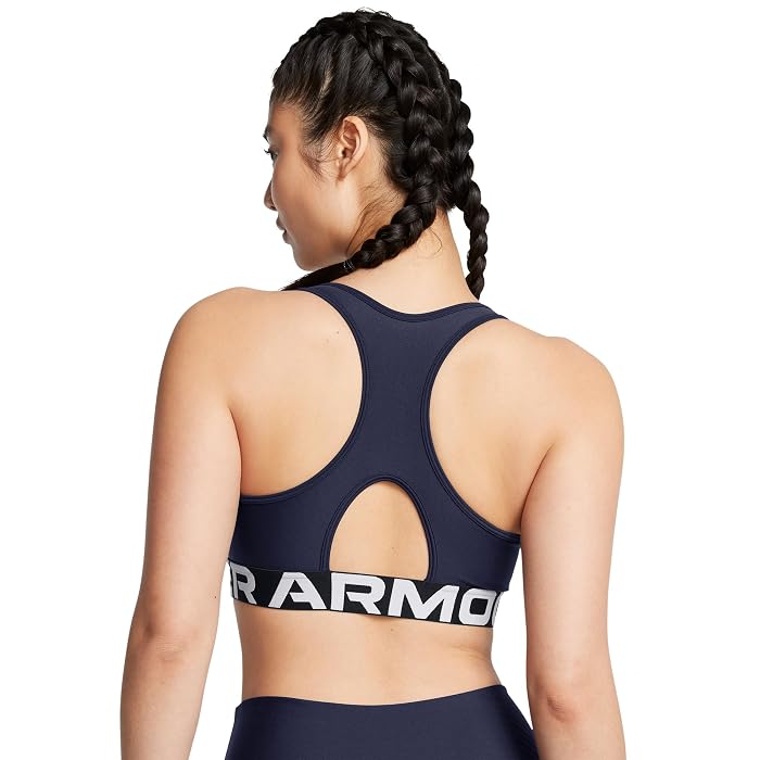 Under Armour HeatGear Armour Mid Impact Branded Bra - Image 2