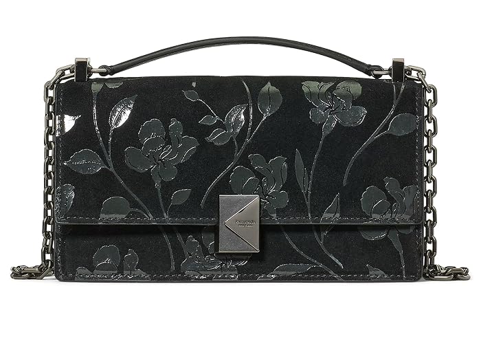 Kate Spade New York Deco Uptown Blooms Printed Suede Mini Flap Chain Crossbody