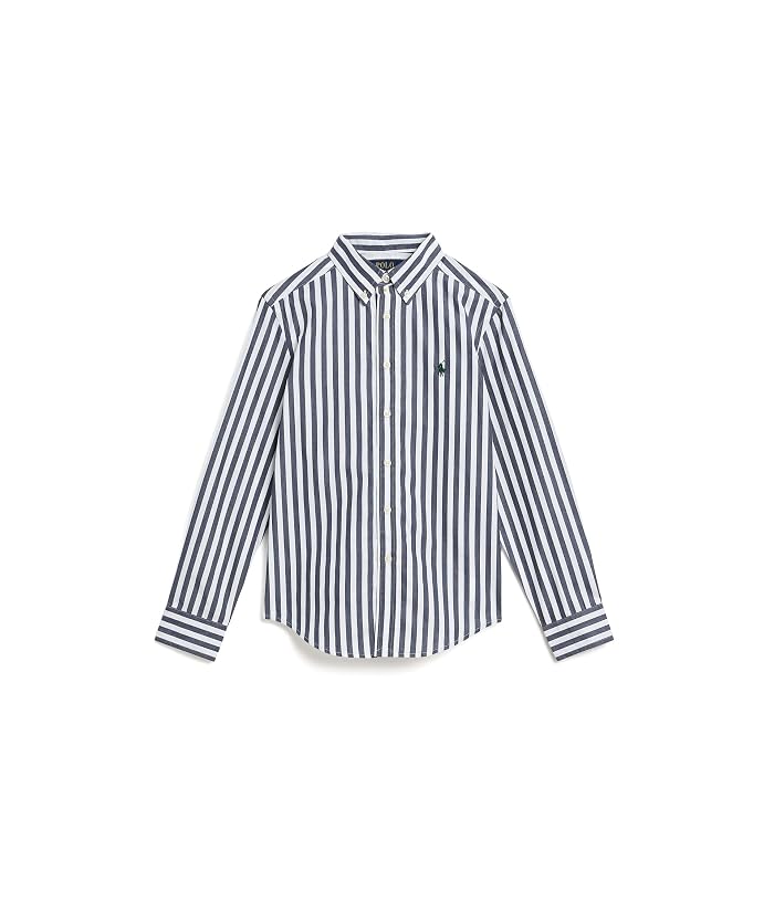 Polo Ralph Lauren Kids Striped Cotton Poplin Shirt (Big Kid)