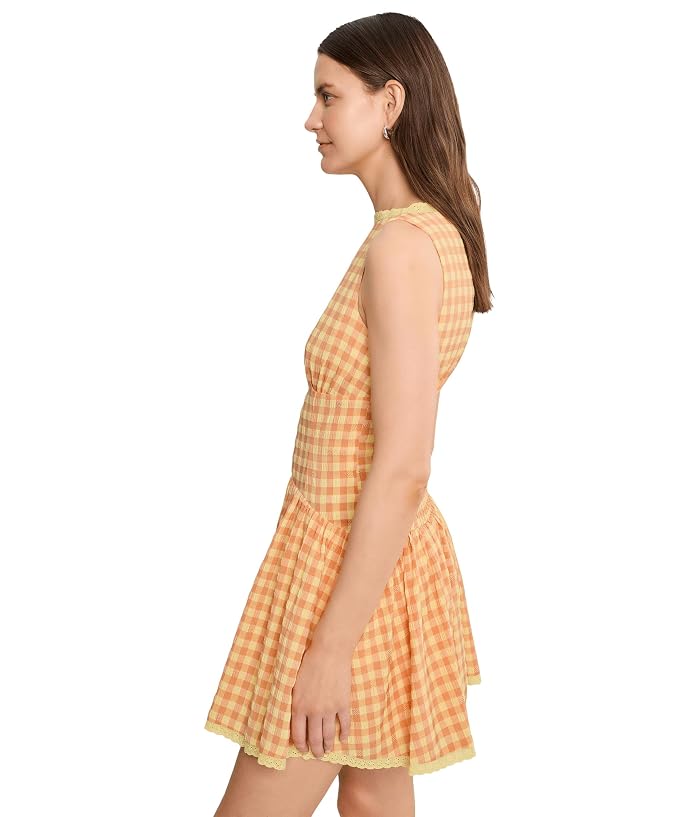 Avec Les Filles Smocked Gingham Cotton Mini Dress - Image 3