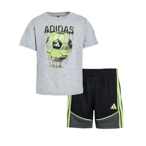 adidas Kids Heather Color-Block Shorts Set (Infant)
