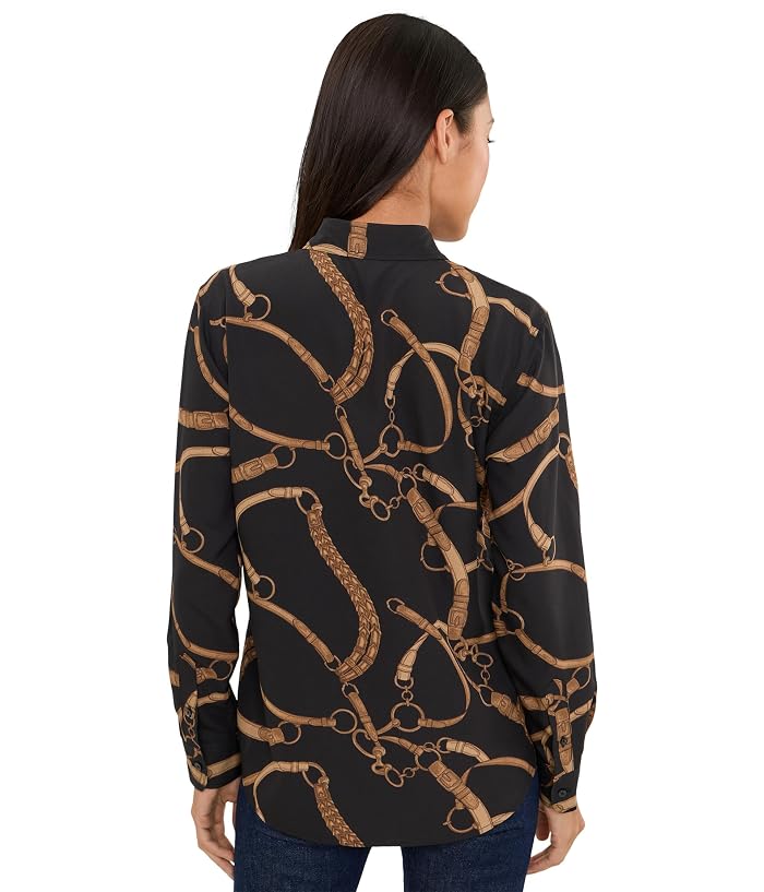 Lauren Ralph Lauren Petite Classic Fit Belting-Print Crepe Shirt - Image 4