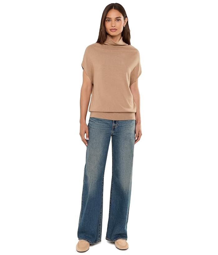 Lauren Ralph Lauren Cotton-Modal Mock Neck Cap-Sleeve Sweater - Image 2