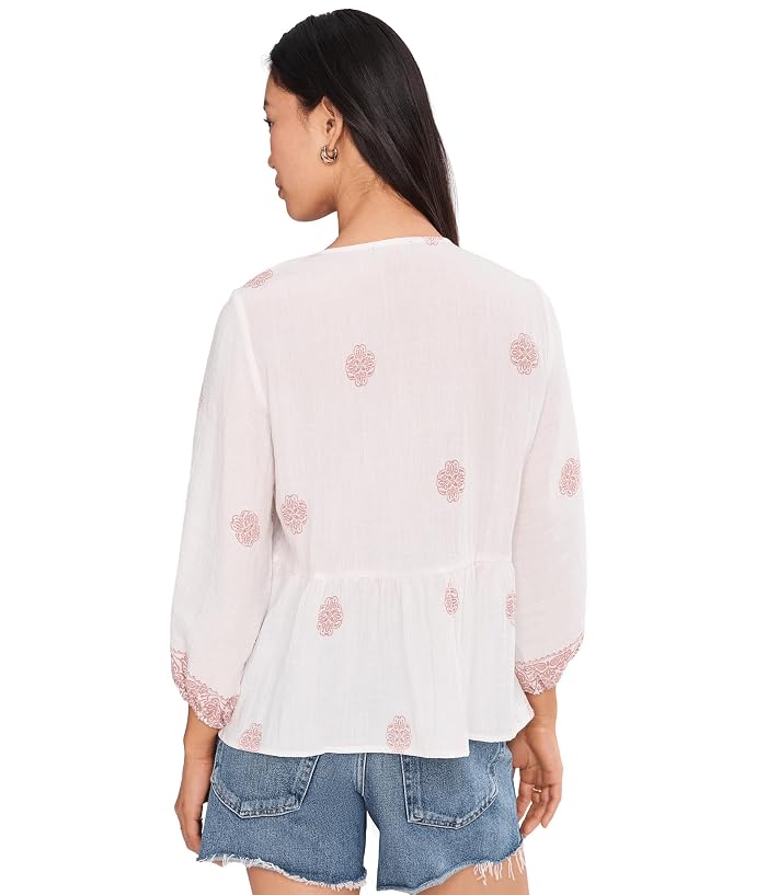 Vince Camuto Peasant Blouse With Neck Tie - Image 4