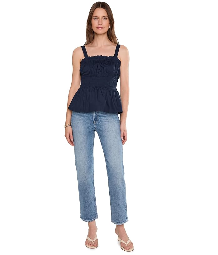 Vince Camuto Shirred Strappy Tank With Ruffle Neck - Image 2