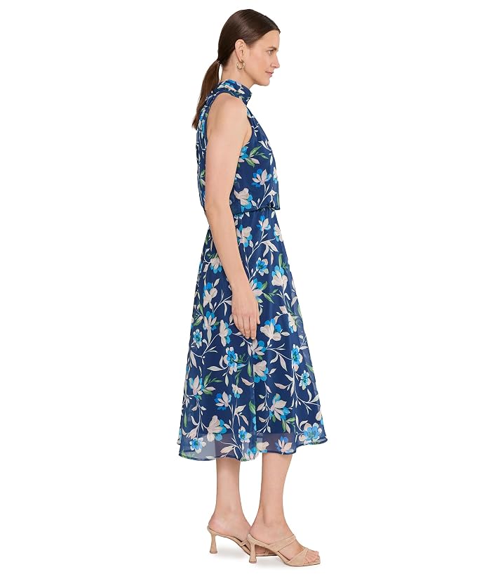 Adrianna Papell Halter Chiffon Midi Dress - Image 3