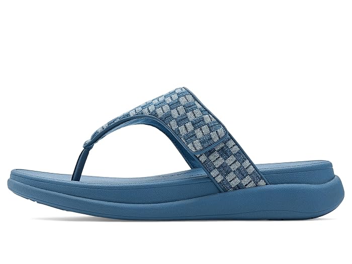 FitFlop F-Mode Go Adj. Checkerboard-Denim Toe-Post Sandals - Image 2