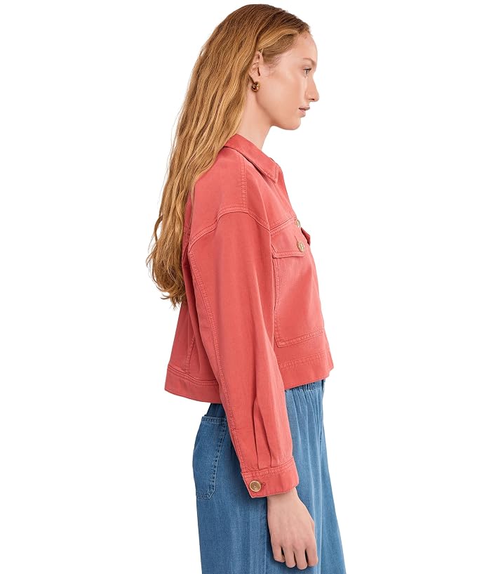 Liverpool Los Angeles Petite Oversized Cropped Denim Jacket - Image 3