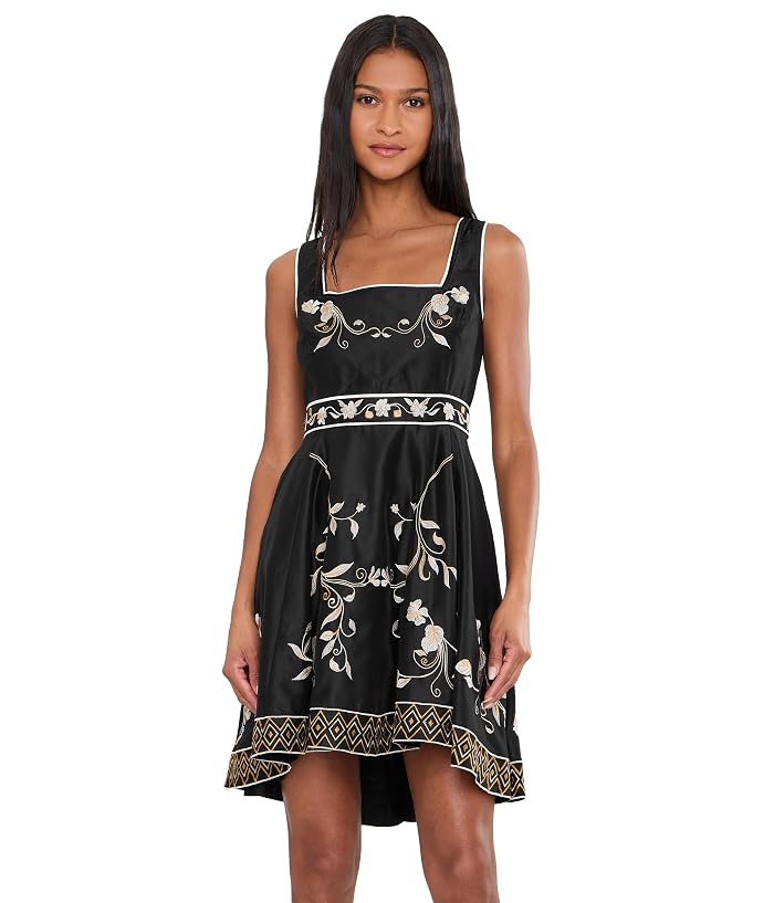 Adrianna Papell Embroidered Short Dress