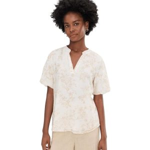 Vince Camuto Crew Neck Short Puff Sleeve Top