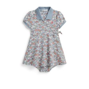 Polo Ralph Lauren Kids Floral Mesh Faux-Wrap Dress & Bloomer (Infant)