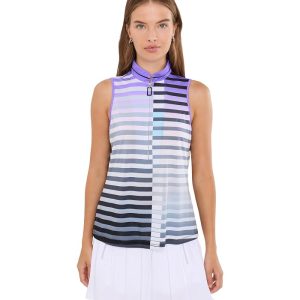 Jamie Sadock Gradient Stripe Sleeveless Golf Top