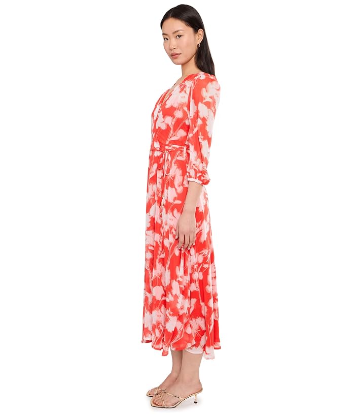 Calvin Klein Long Sleeve Floral Chiffon Self Tie Midi - Image 3