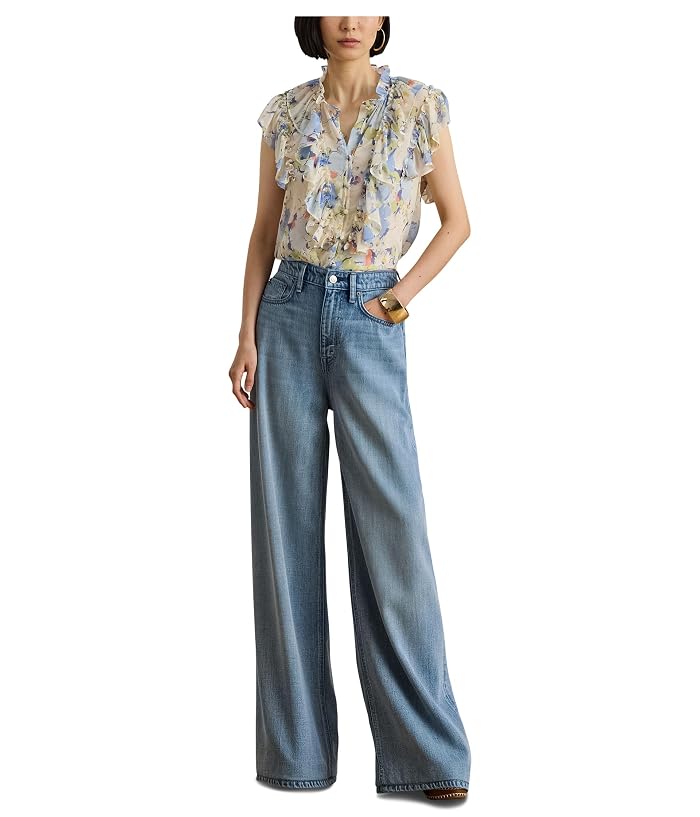 Lauren Ralph Lauren Floral Ruffle-Trim Georgette Shirt - Image 2