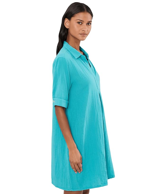 Mod-o-doc Gauze 1/2 Sleeve Swing Shirtdress - Image 3