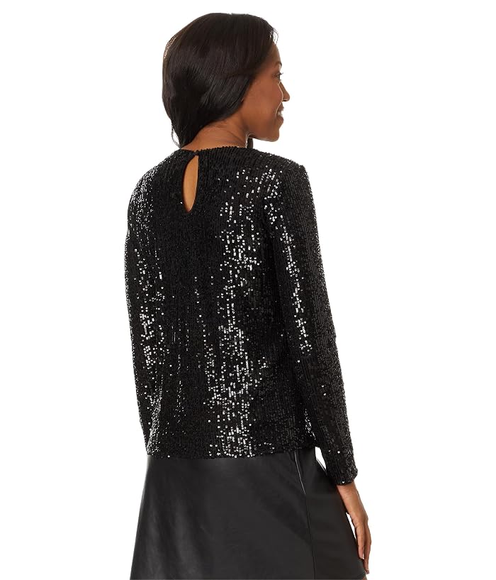 CeCe Long Slv Sequin Crew Neck 060 - Image 2