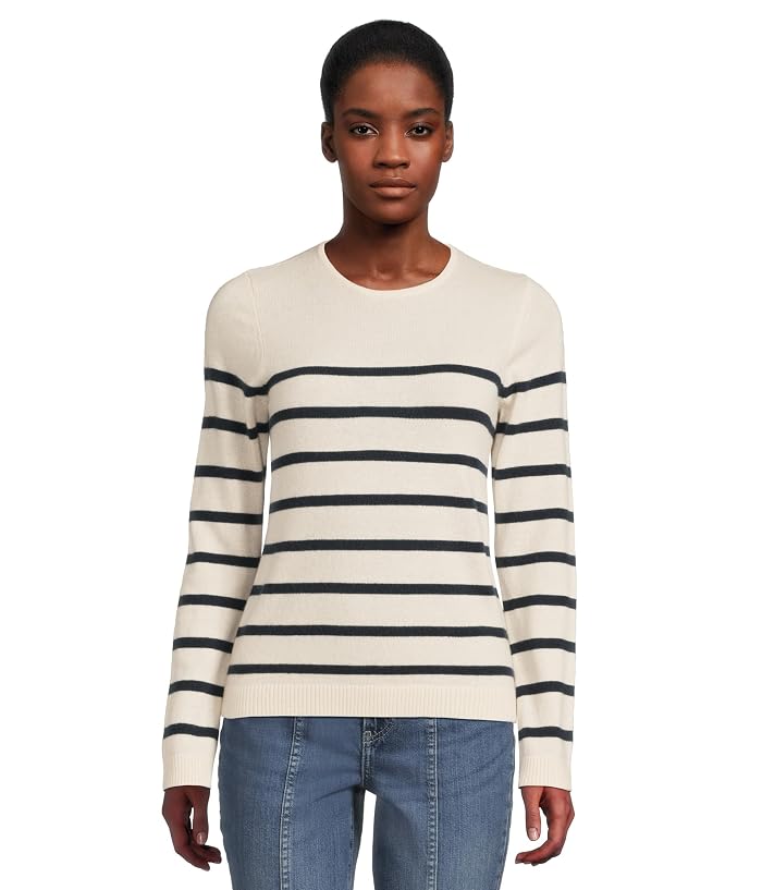 L.L.Bean Classic Cashmere Sweater Crewneck Stripe