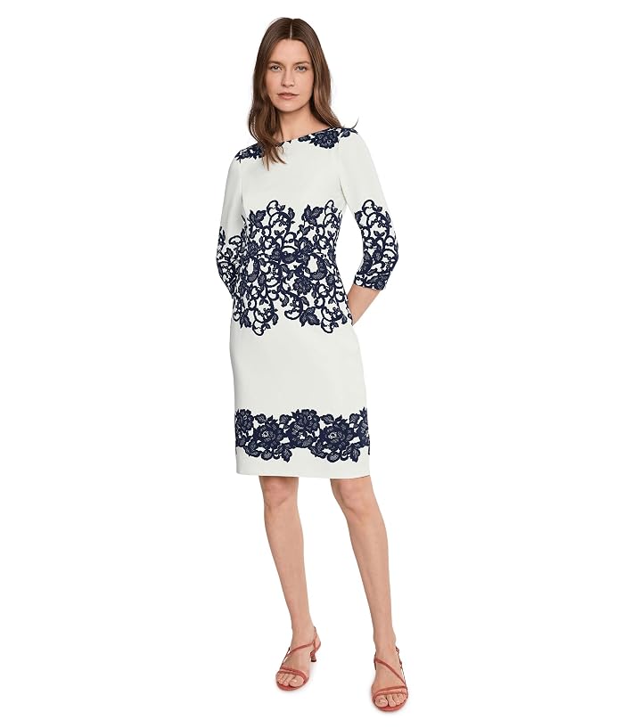 Adrianna Papell Scroll Lace Short Dress - Image 2