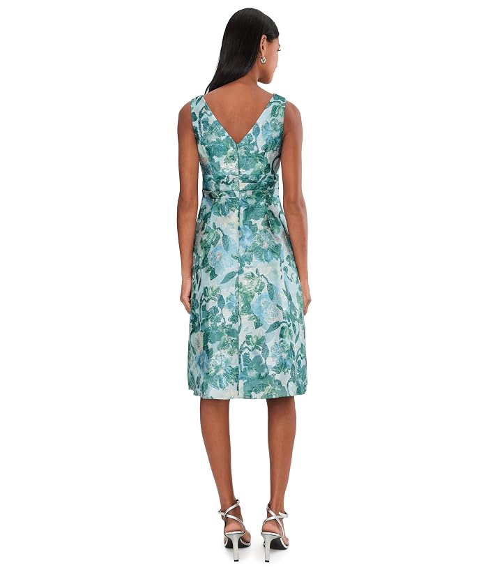 Adrianna Papell Floral Jacquard Midi Dress - Image 4
