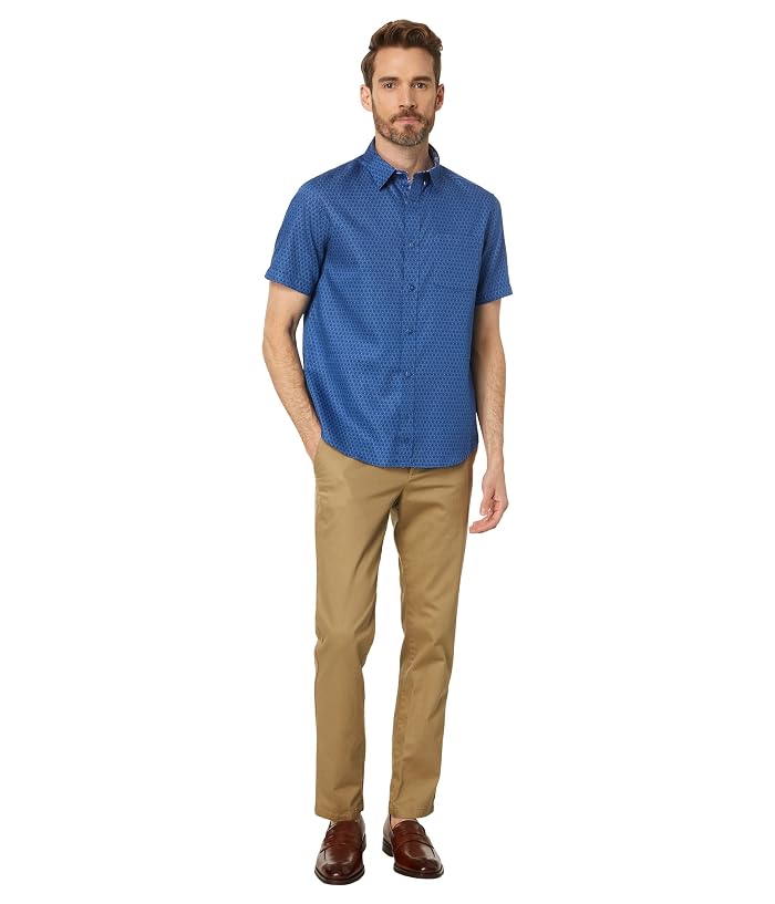 Johnston & Murphy Short Sleeve Linked Flower Textured Printed Shirt - Image 4
