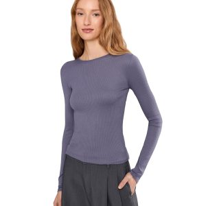 Vince Rib Long Sleeve Crew