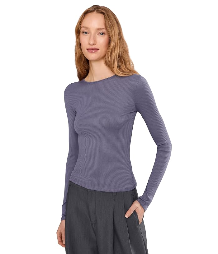Vince Rib Long Sleeve Crew