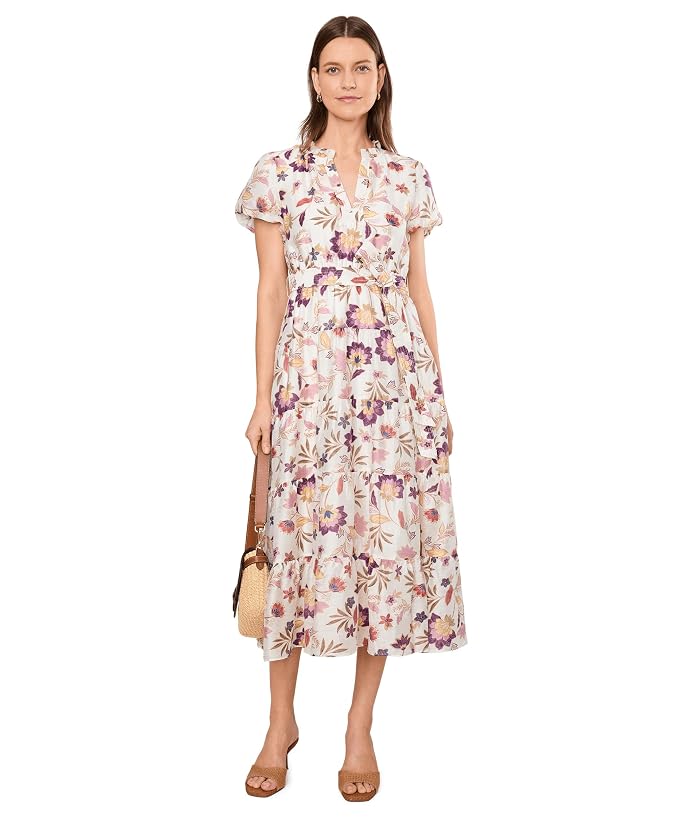 Vince Camuto Notch Neck Midi With Puff Sleeves - Image 2
