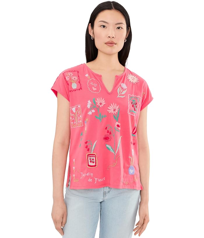 Johnny Was Slit Front Tee - Fleur