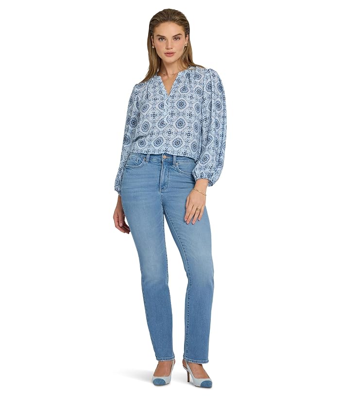 NYDJ High Rise Straight Jeans in Vista Lakes - Image 2