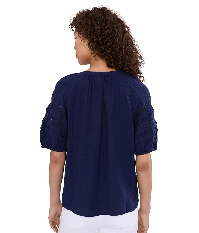 Tommy Bahama Gauze Trim Puff Sleeve Top - Image 4