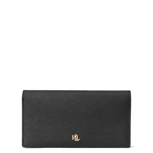 Lauren Ralph Lauren Crosshatch Leather Slim Wallet
