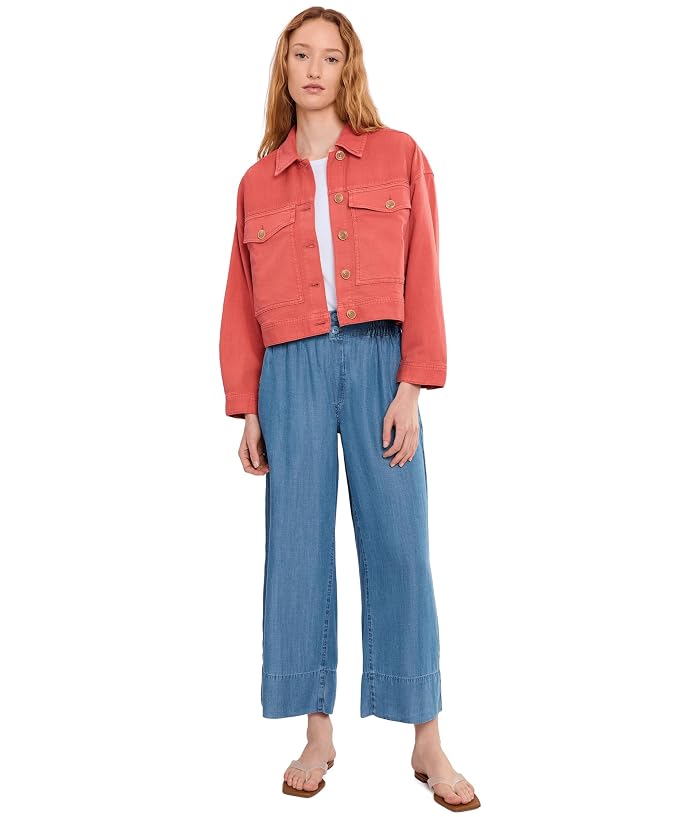 Liverpool Los Angeles Petite Oversized Cropped Denim Jacket - Image 2