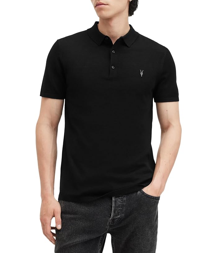 AllSaints Mode Merino Short Sleeve Polo