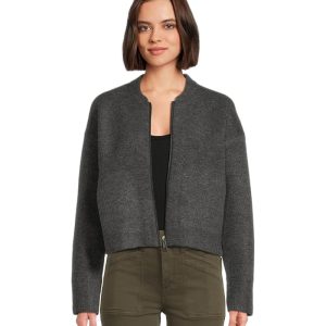 Michael Stars Lidia Cropped Bomber Jacket