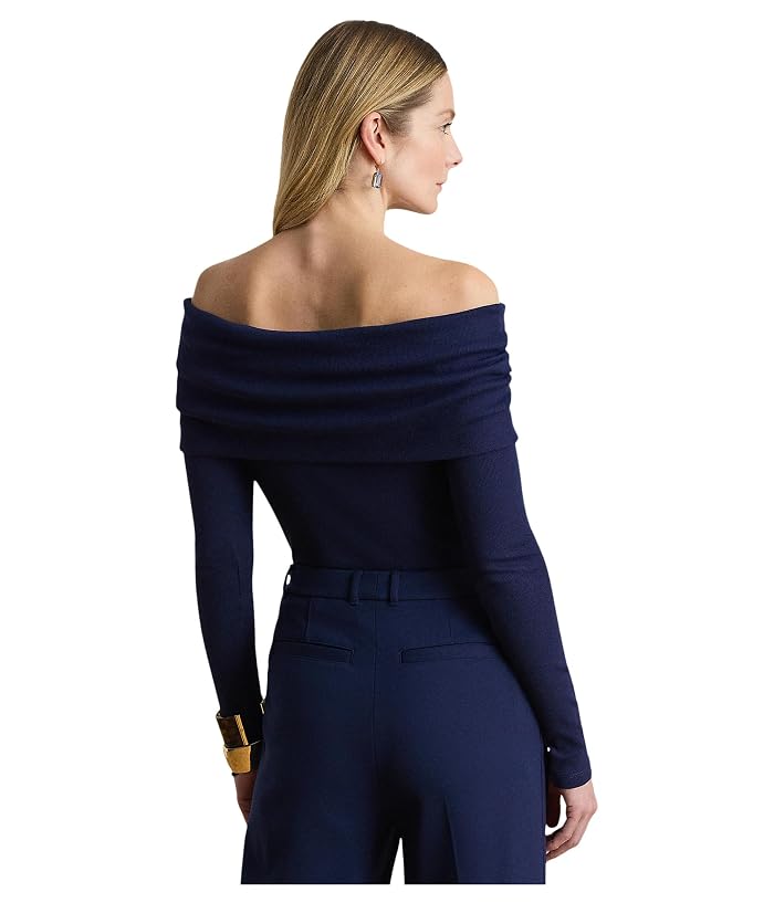 Lauren Ralph Lauren Ribbed Cotton-Blend Off-The-Shoulder Top - Image 3