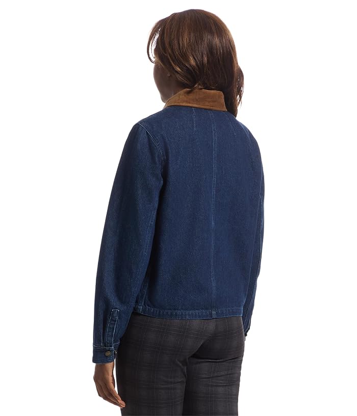 Elliott Lauren Barn Jacket - Snap Closure Denim Jacket with Patch Pockets and Corduroy Collar - Image 3