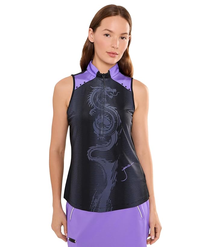Jamie Sadock Dragon Graphic Sleeveless Golf Top