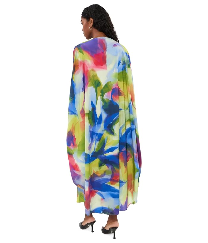 Natori Kumo - Printed Stretch Satin Circle Caftan - Image 4