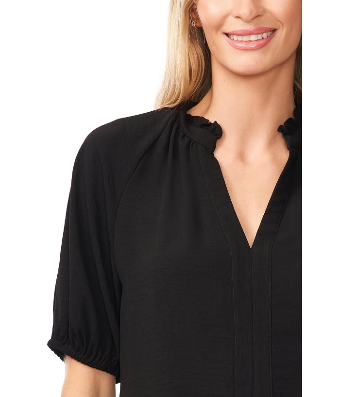 CeCe Ruffle Neck Raglan Split Seam Blouse - Image 3