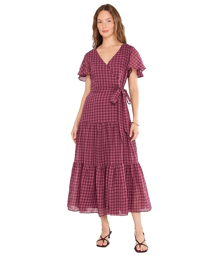 Vince Camuto Flutter Sleeve Surplice Midi with Side Ties
